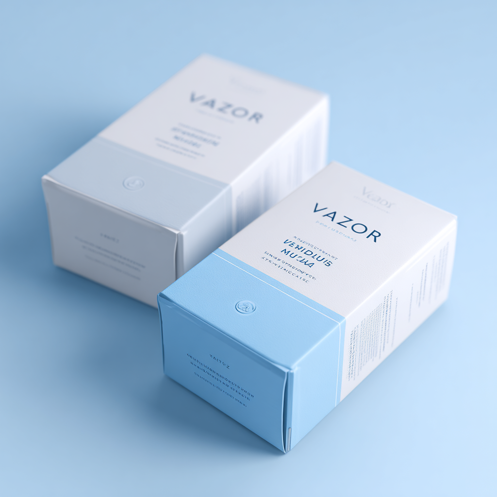 Vazor product package on neutral background
